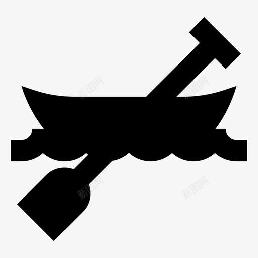 船独木舟平底船图标svg_新图网 https://ixintu.com 交通工具 划船 平底船 水上 独木舟 皮划艇