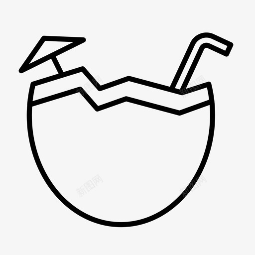 椰子饮料海滩夏日图标svg_新图网 https://ixintu.com 乐趣 夏日 度假 椰子 海滩 热带 饮料