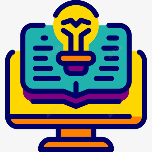 学习在线教育11线性颜色图标svg_新图网 https://ixintu.com 在线教育11 学习 线性颜色