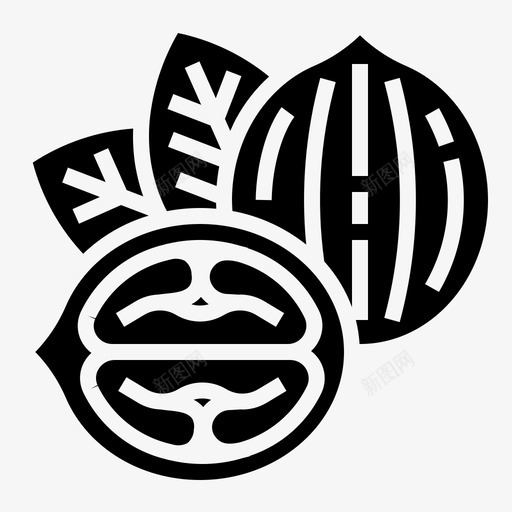 核桃健康营养图标svg_新图网 https://ixintu.com 健康 健康食品 固体 核桃 营养