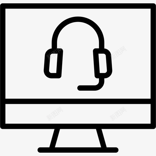 计算机触点20线性图标svg_新图网 https://ixintu.com 线性 触点 计算机