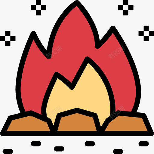 篝火safari12线性颜色图标svg_新图网 https://ixintu.com safari 篝火 线性 颜色