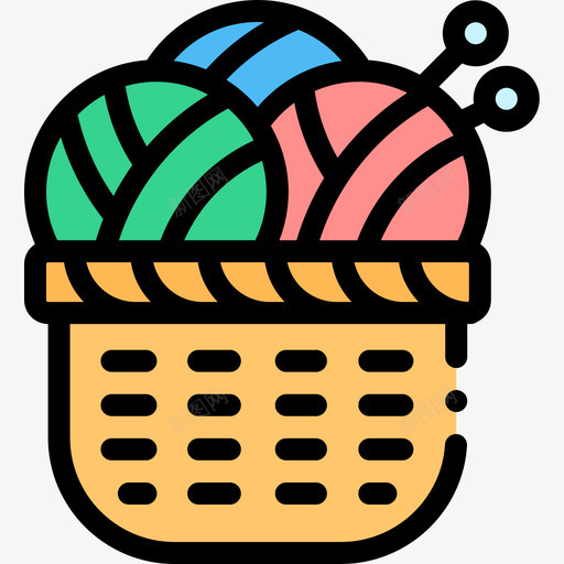羊毛针织6线性颜色图标svg_新图网 https://ixintu.com 线性颜色 羊毛 针织6