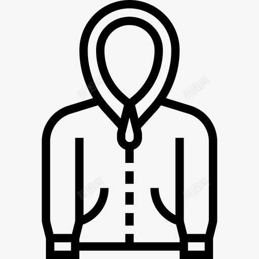 连帽衫衣服94线性图标svg_新图网 https://ixintu.com 线性 衣服94 连帽衫