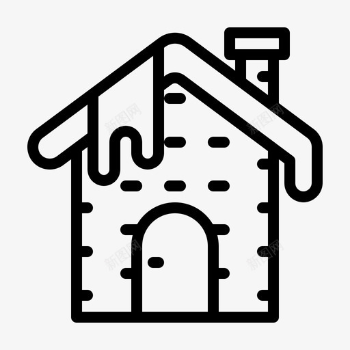 房子霜冻家图标svg_新图网 https://ixintu.com 冬天 家 房子 雪 霜冻