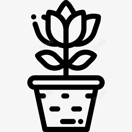花卉家装20线状图标svg_新图网 https://ixintu.com 家装 线状 花卉