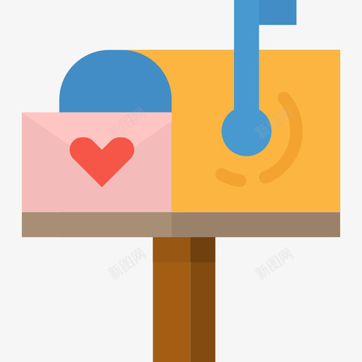 信箱爱82扁平图标svg_新图网 https://ixintu.com 信箱 扁平