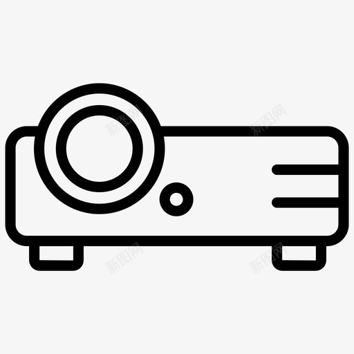 投影仪电影院设备娱乐图标svg_新图网 https://ixintu.com 多媒体演示 娱乐 投影仪 摄影图形线图标 电影 电影院设备