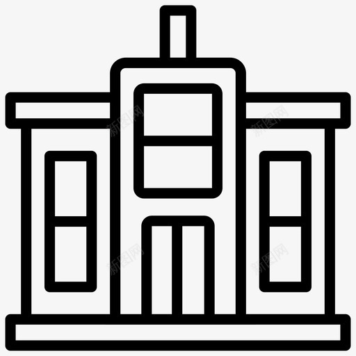 会议室中心市政厅图标svg_新图网 https://ixintu.com 中心 会议室 办公楼 图标 市政厅 建筑 线图
