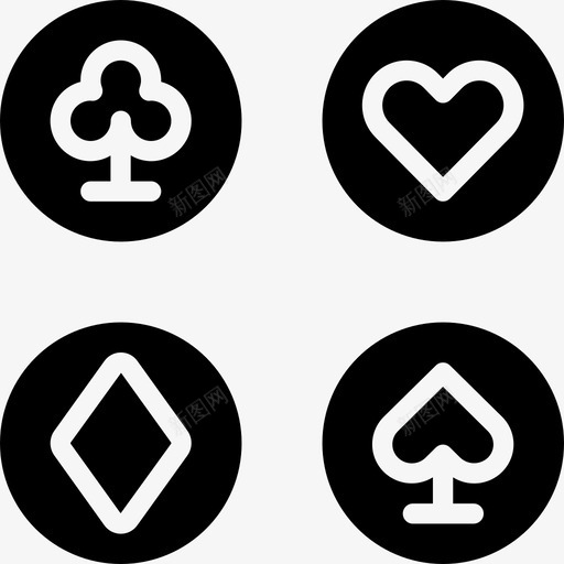 纸牌套装赌博赌场图标svg_新图网 https://ixintu.com 扑克牌 纸牌套装 赌博 赌博铭文 赌场
