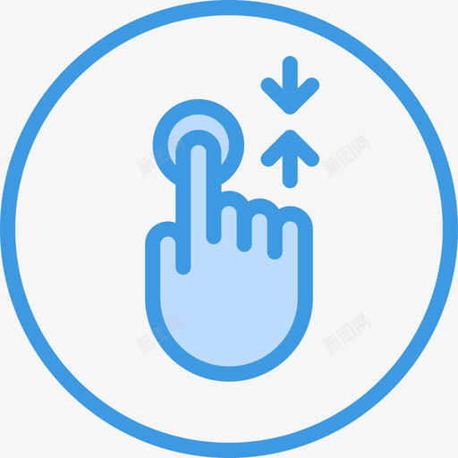 轻拍手势7蓝色图标svg_新图网 https://ixintu.com 手势 蓝色 轻拍