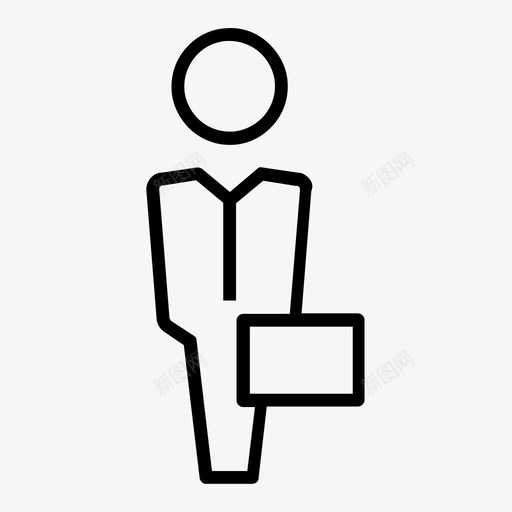 商人公文包业务线图标集1svg_新图网 https://ixintu.com 业务 公文包 商人 图标 线图