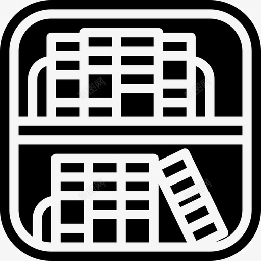 书架家具36实心图标svg_新图网 https://ixintu.com 书架 实心 家具