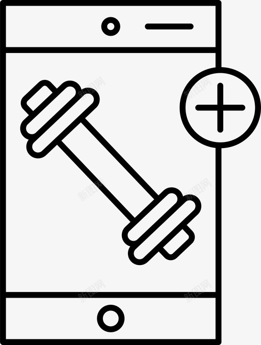 手机哑铃医疗图标svg_新图网 https://ixintu.com 医疗 哑铃 手机