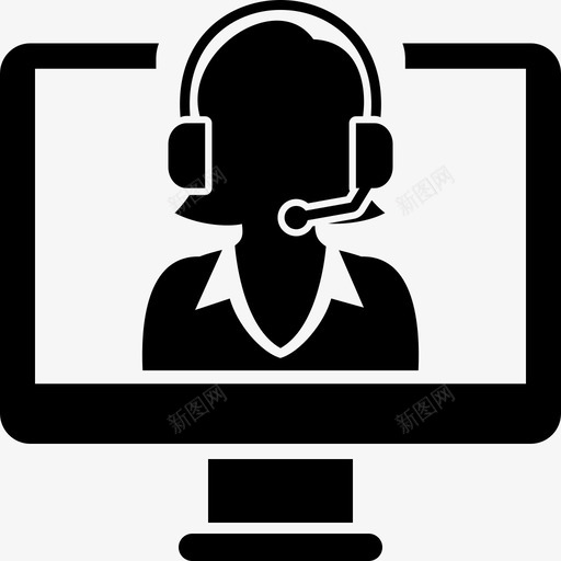 视频会议电话直播图标svg_新图网 https://ixintu.com 录制 电话 直播 视频会议