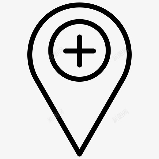 医院地址gps医院位置图标svg_新图网 https://ixintu.com gps 医疗器械线 医院位置 医院地址