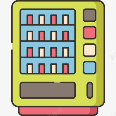 自动售货机咖啡62线性颜色图标图标