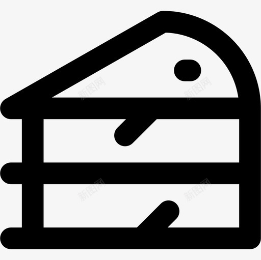 蛋糕片甜点2直线图标svg_新图网 https://ixintu.com 甜点 直线 蛋糕