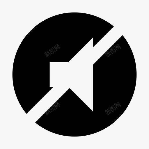 扬声器音频静音图标svg_新图网 https://ixintu.com ui-ux 圆形 声音 实心 扬声器 静音 音量 音频
