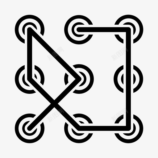 锁屏显示屏密码图标svg_新图网 https://ixintu.com 密码 显示屏 线路 触摸屏 设置 锁屏