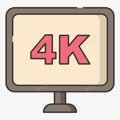 4k视频制作17线性彩色图标svg_新图网 https://ixintu.com 4k 彩色 线性 视频制作