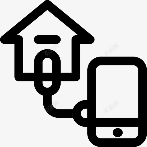 连接智能家居25线性图标svg_新图网 https://ixintu.com 智能家居 线性 连接