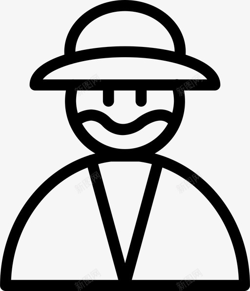 旅行者农民职业图标svg_新图网 https://ixintu.com 30人线图标 农民 工作 旅行 旅行者 职业