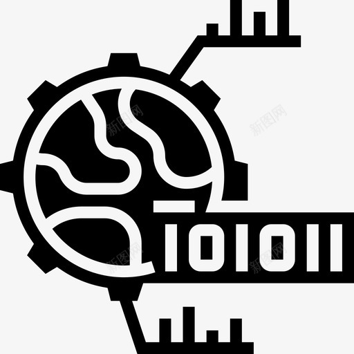 二进制数据分析2字形图标svg_新图网 https://ixintu.com 二进制 字形 数据分析