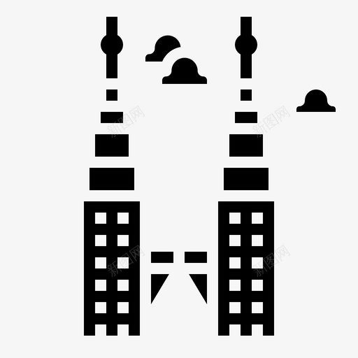 马来西亚国家石油公司双塔工程塔楼图标svg_新图网 https://ixintu.com 地标 塔楼 工程 马来西亚国家石油公司双塔