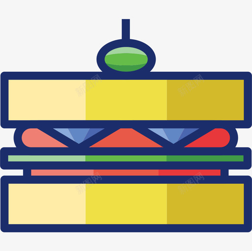 三明治食品饮料7线性颜色图标svg_新图网 https://ixintu.com 三明治 线性颜色 食品饮料7