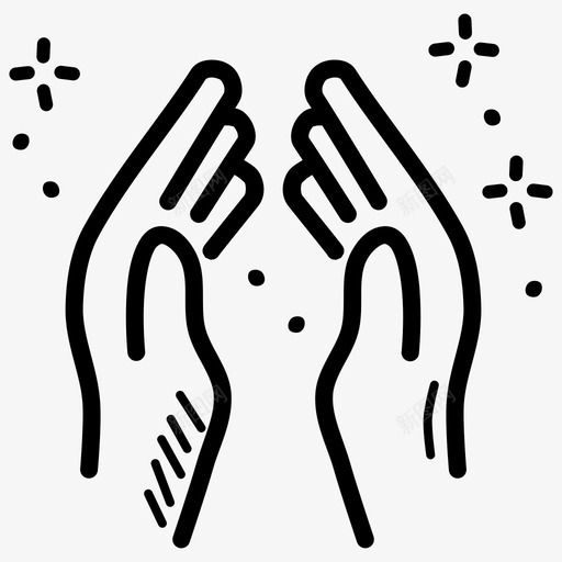 祈祷鼓掌手图标svg_新图网 https://ixintu.com 加入 四旬斋涂鸦 手 祈祷 鼓掌