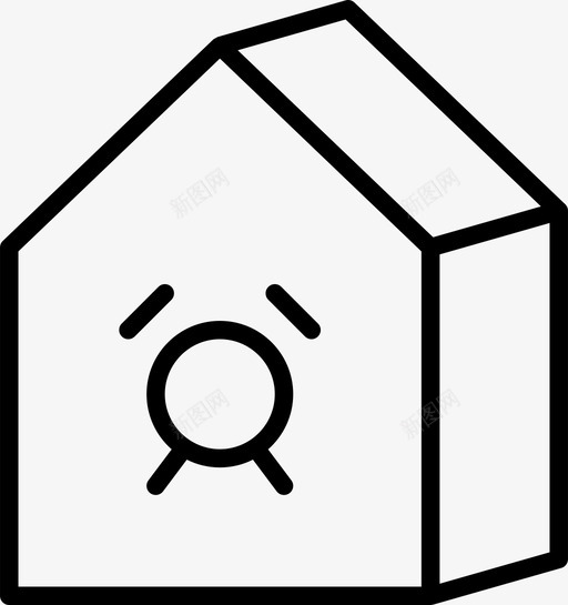 家警报房子图标svg_新图网 https://ixintu.com 定时器 户籍 房子 警报