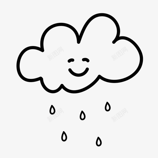 雨云天气图标svg_新图网 https://ixintu.com 天气 雨云