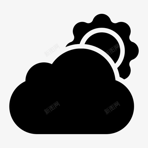 多云白天天空图标svg_新图网 https://ixintu.com 多云 天气 天空 太阳 白天 空间 雕文