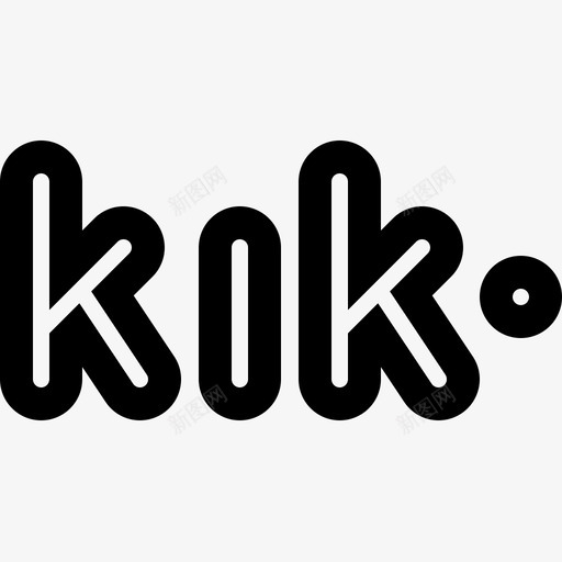 Kik社交媒体标识5线性图标svg_新图网 https://ixintu.com Kik 媒体 标识 社交 线性