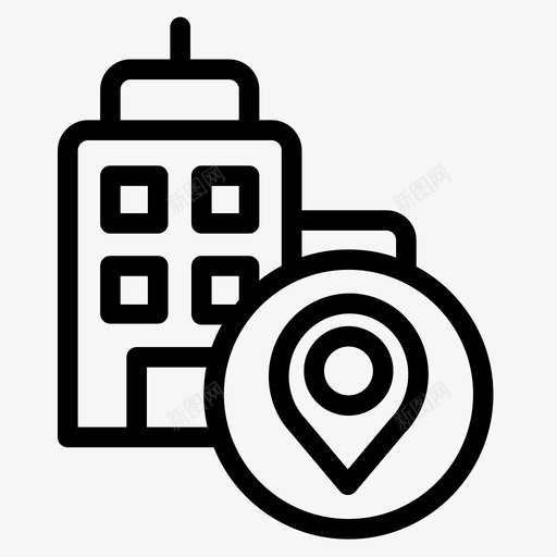 建筑地图和导航5线性图标svg_新图网 https://ixintu.com 地图 导航 建筑 线性