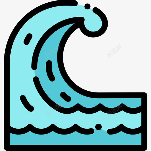 波浪自然69线性颜色图标svg_新图网 https://ixintu.com 波浪 线性 自然 颜色