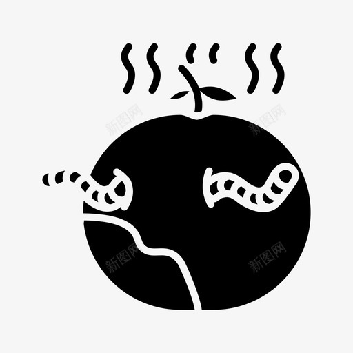 烂橘子食物水果图标svg_新图网 https://ixintu.com 橘子 水果 虫子 食物