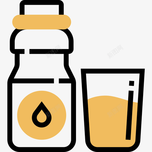 水健康食品18黄影图标svg_新图网 https://ixintu.com 健康食品 黄影