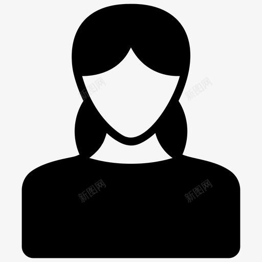 年轻女孩女性女士图标svg_新图网 https://ixintu.com 化身微笑字形图标 女士 女性 年轻女孩 青少年