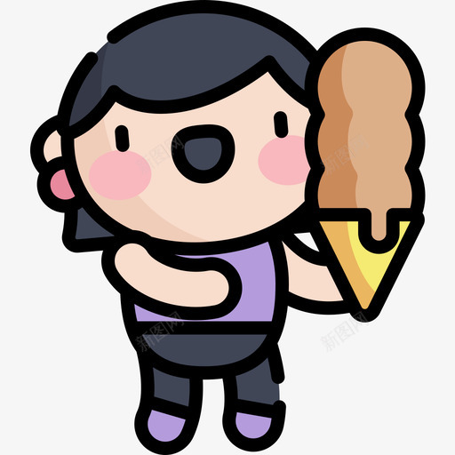女孩游人3线条颜色图标svg_新图网 https://ixintu.com 女孩 游人 线条 颜色