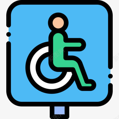 残疾人残疾人2线性颜色图标图标