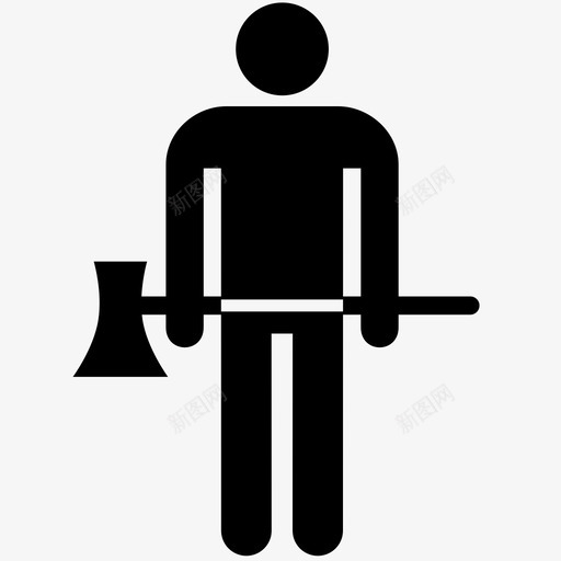 伐木工人斧头林业工人图标svg_新图网 https://ixintu.com 伐木 伐木工 工人 斧头 林业