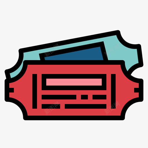 车票火车站9线颜色图标svg_新图网 https://ixintu.com 火车站 车票 颜色