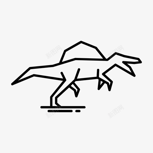 棘龙动物恐龙图标svg_新图网 https://ixintu.com 动物 恐龙 恐龙中的佼佼者 棘龙