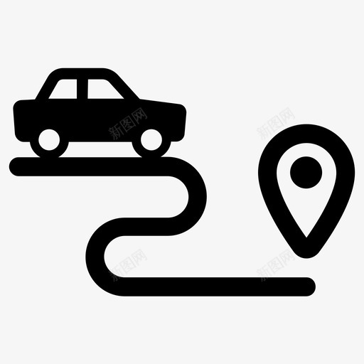 旅行汽车目的地图标svg_新图网 https://ixintu.com 导航 旅行 汽车 目的地 距离