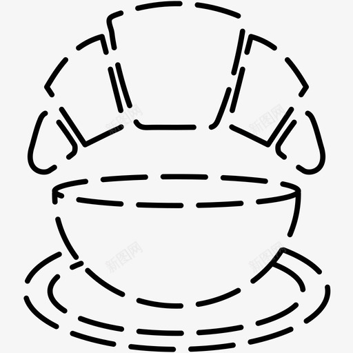 早餐咖啡羊角面包图标svg_新图网 https://ixintu.com 咖啡 咖啡店的图标 早餐 羊角面包