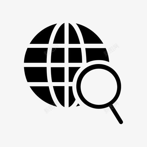 搜索全局浏览器放大镜图标svg_新图网 https://ixintu.com 世界 全局 字形 搜索 放大镜 数据库 浏览器