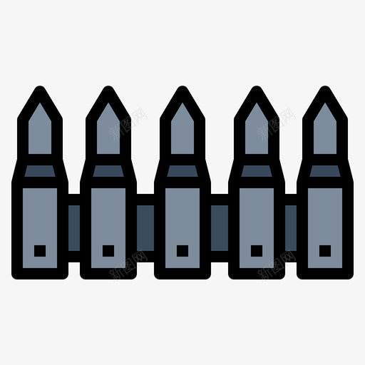 子弹武器10线颜色图标svg_新图网 https://ixintu.com 子弹 武器 颜色