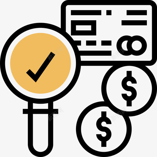 支票租赁房产投资黄影图标svg_新图网 https://ixintu.com 房产 投资 支票 租赁 黄影